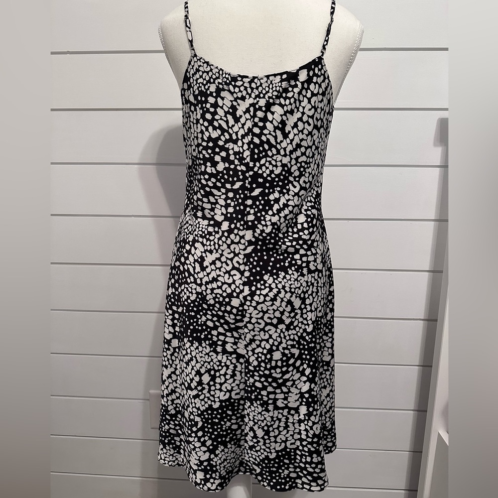 Black and white silk Calvin Klein slip dress. - Picture 2 of 7